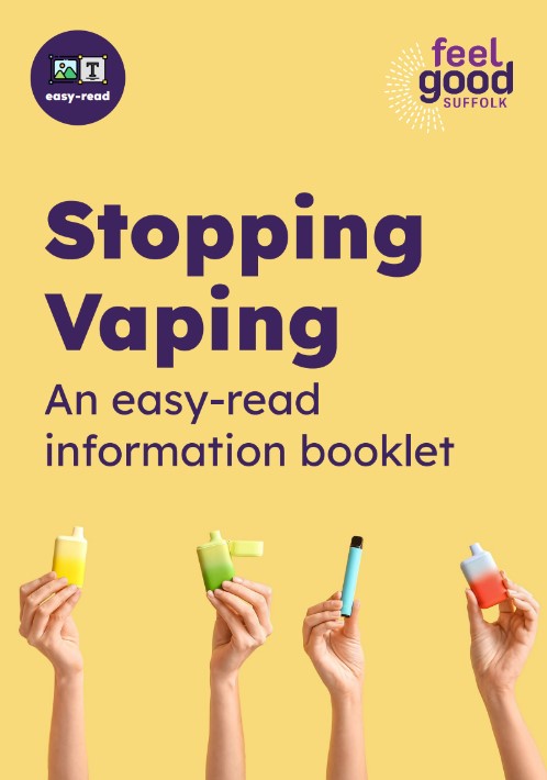 image of the front page of the stop vaping easy read booklet