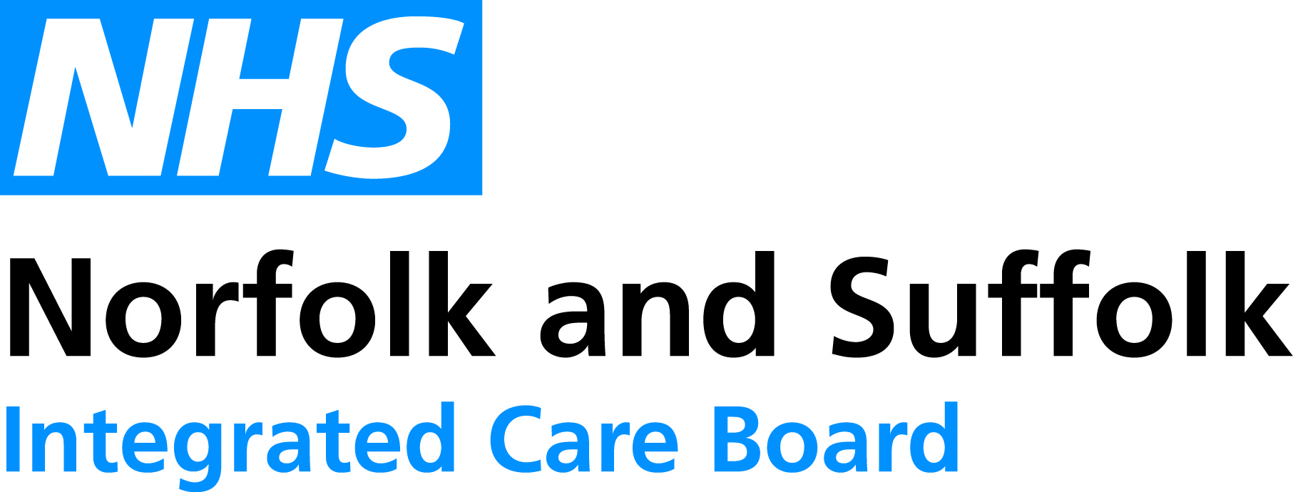 Norfolk and Suffolk ICB Logo - colour, left-aligned - digital materials use only NHS Integrated Care Board - Norfolk & Waveney